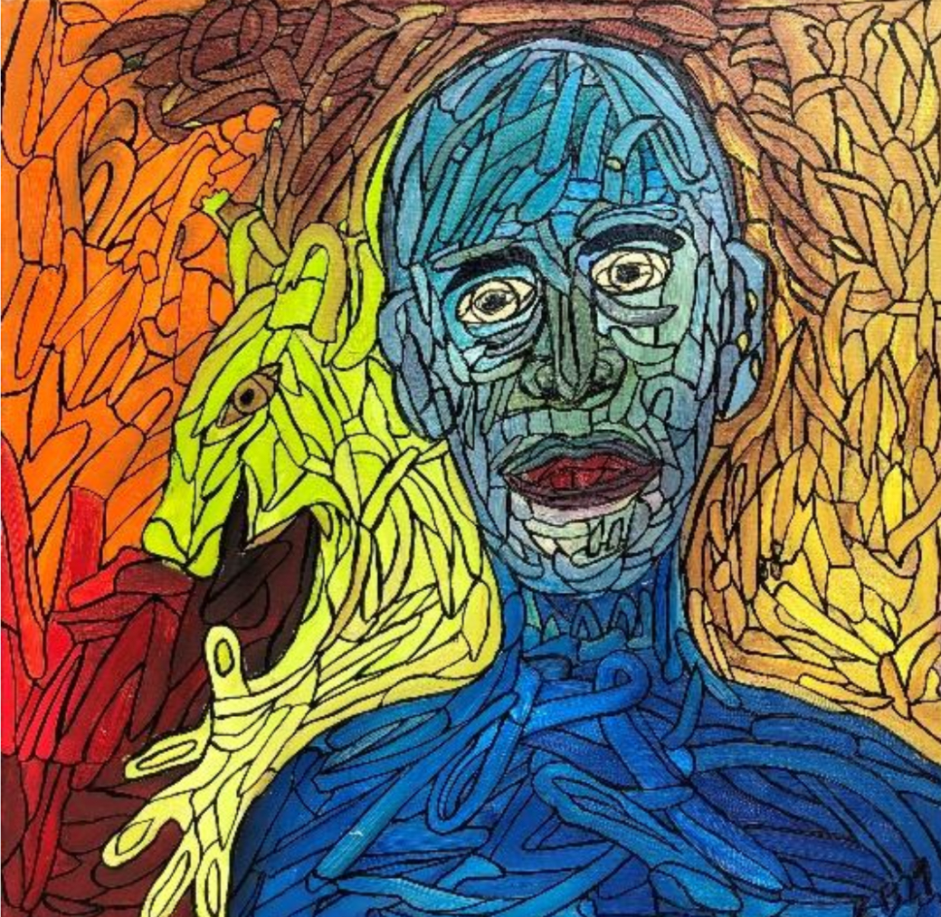 Abstract painting with vibrant colors
