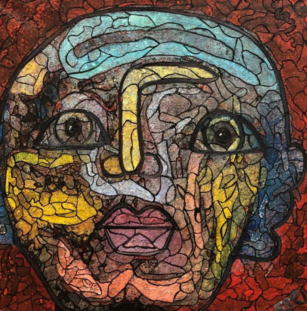 Abstract painting with vibrant colors