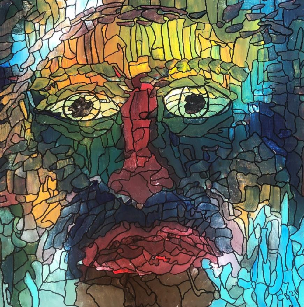 Abstract painting with vibrant colors